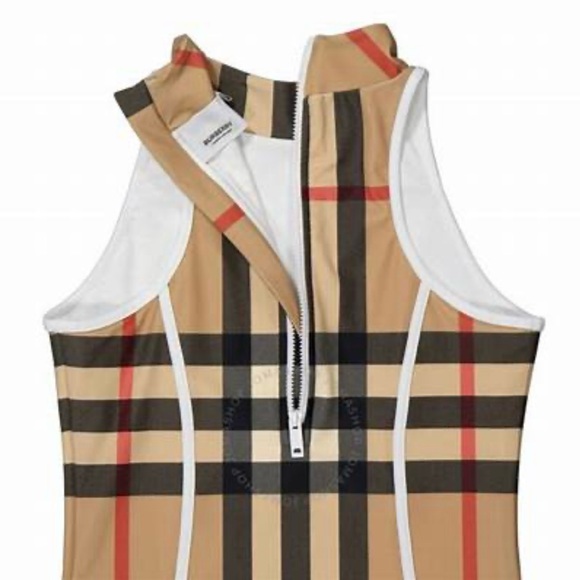 Burberry | Girl’s One Piece Swimwear | Size 14Y | Color Archive Beige IP Check - Picture 6 of 14